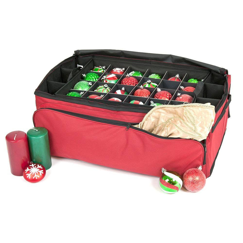 3-Tray Ornament Aufbewahrungsbeutel mit Seitentaschen [72 Ornamente]